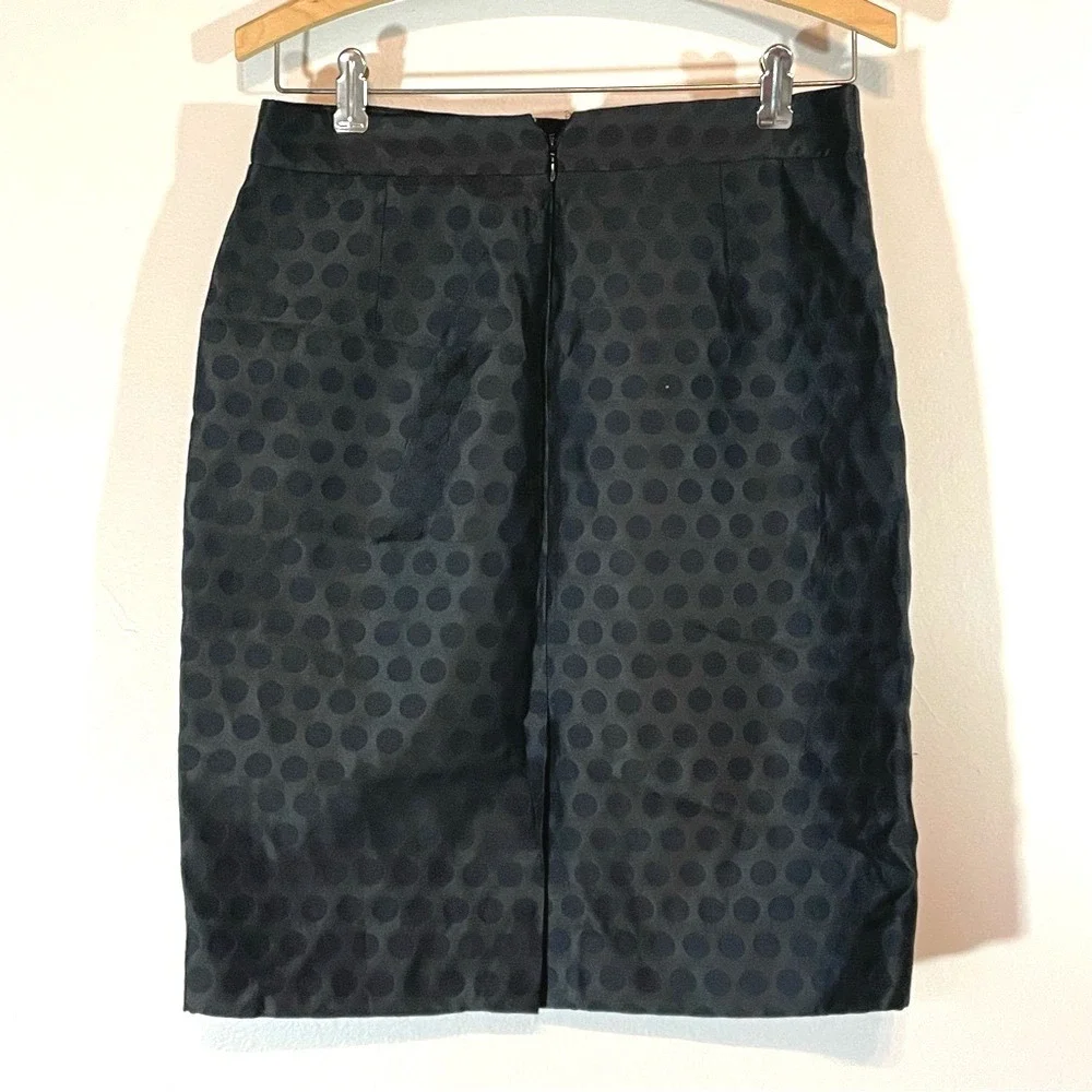 J.Crew Polka Dot Jacquard The‎ Pencil Skirt 2 Black